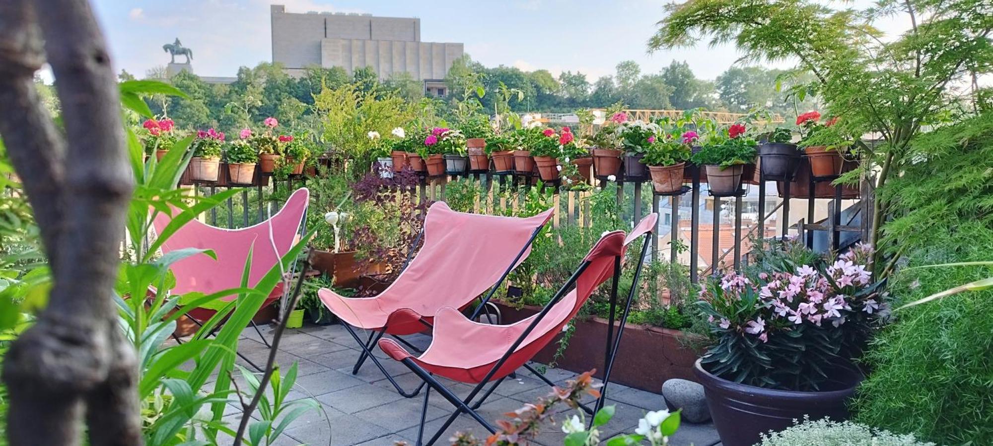 Guestrooms, Rooftop With Garden, Spacious Living Room, Character And Fireplace Gæstehus Prag