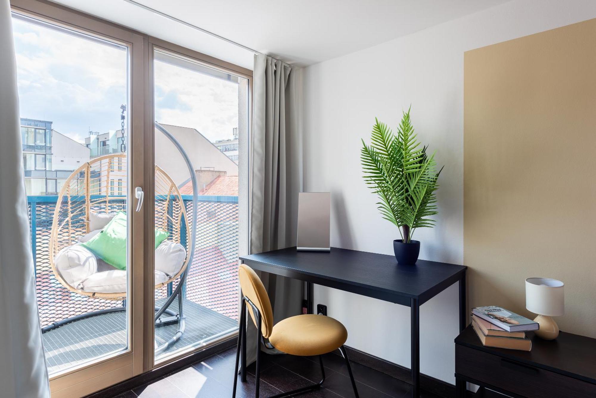 With Large Balcony, Parking Prag