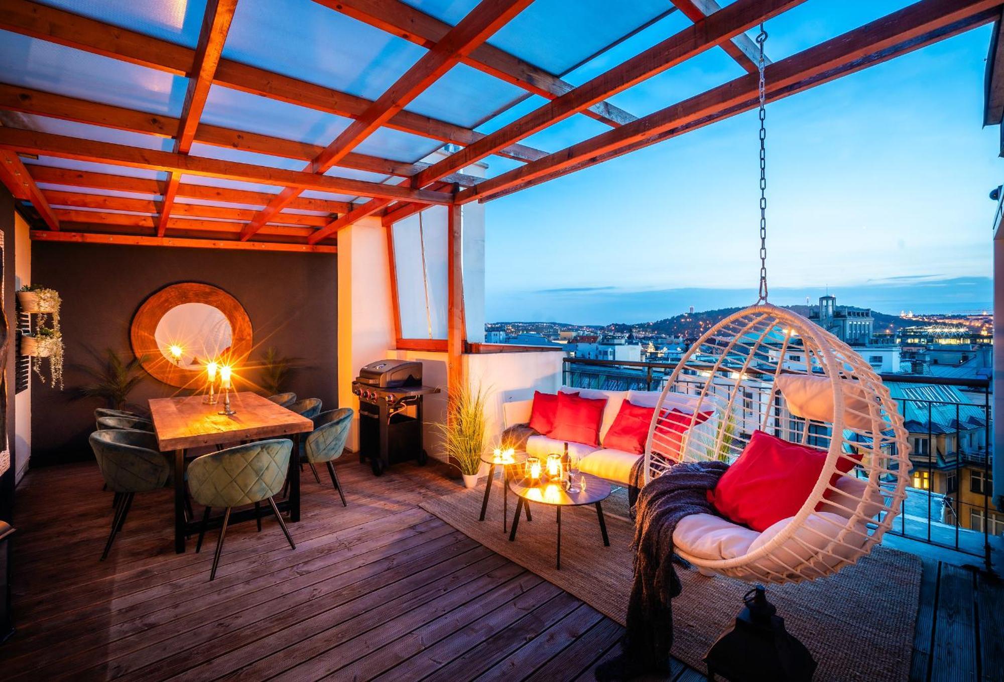 A/c Lux Rooftop 6br+3.5bath Wenceslas Square * Praha