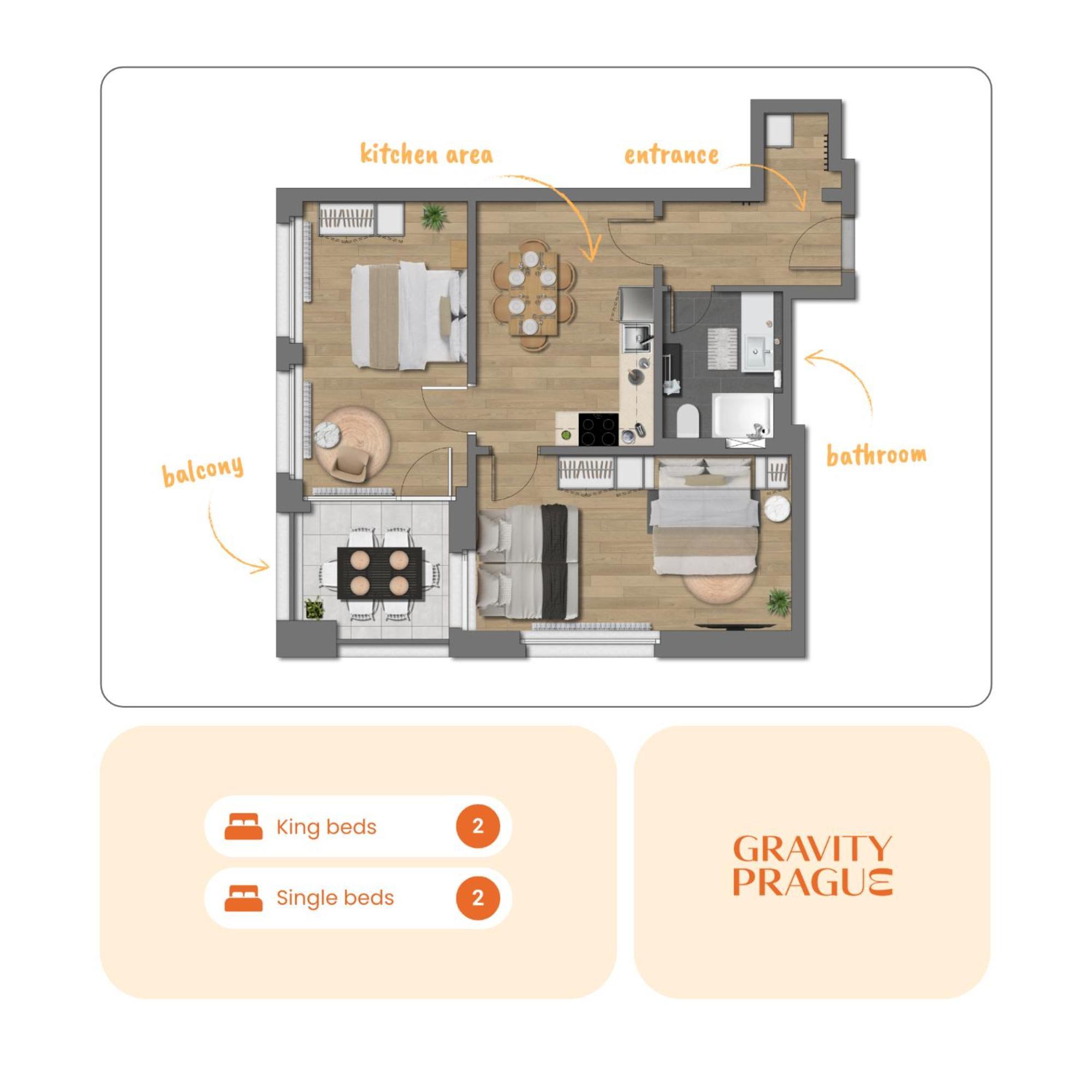 Bright 2br - 4th Floor, Balcony, Free Parking By Gravity Apartment *