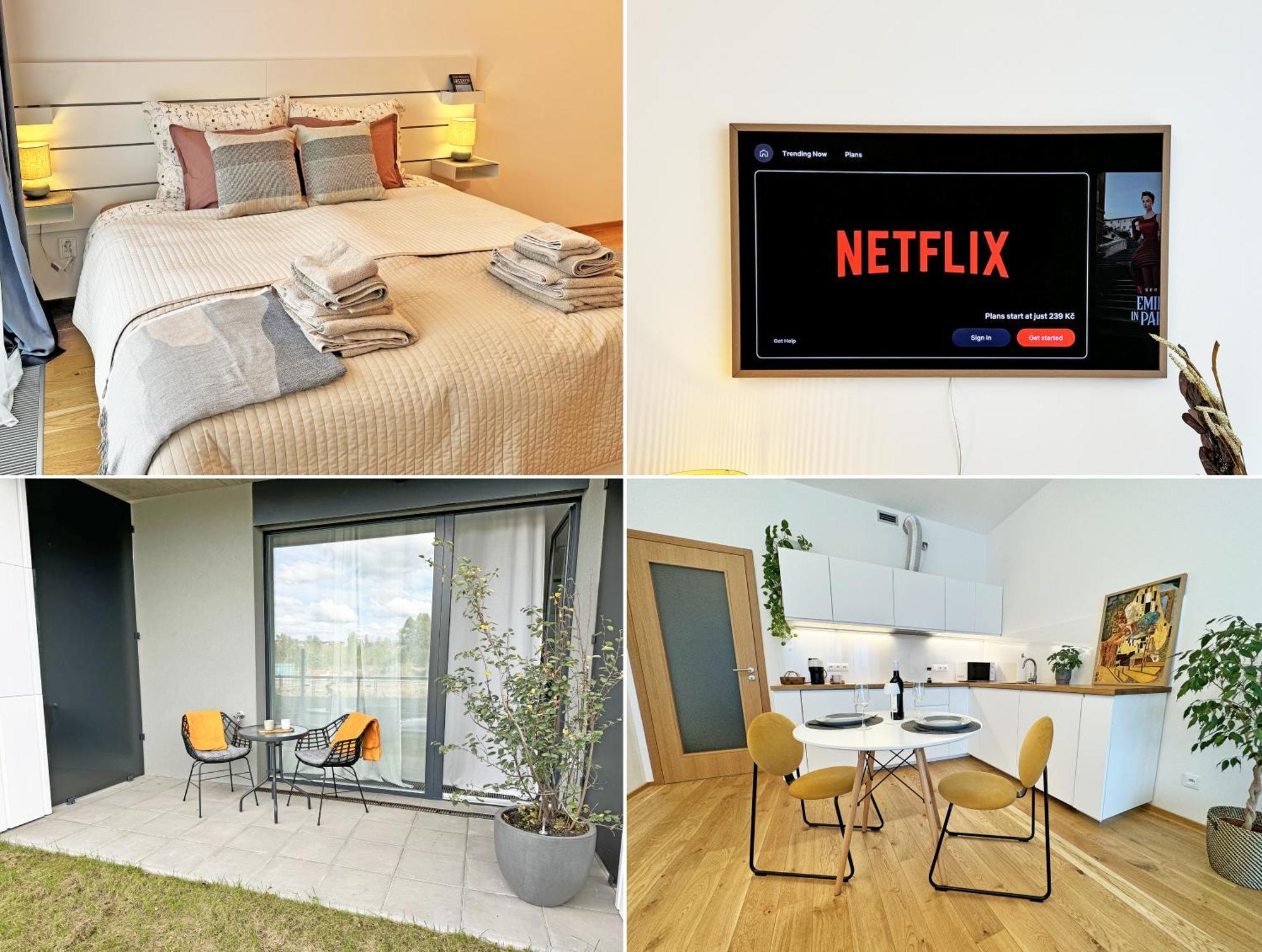 New Studio, King Bed, Free Parking, Terrace Lägenhet Prag