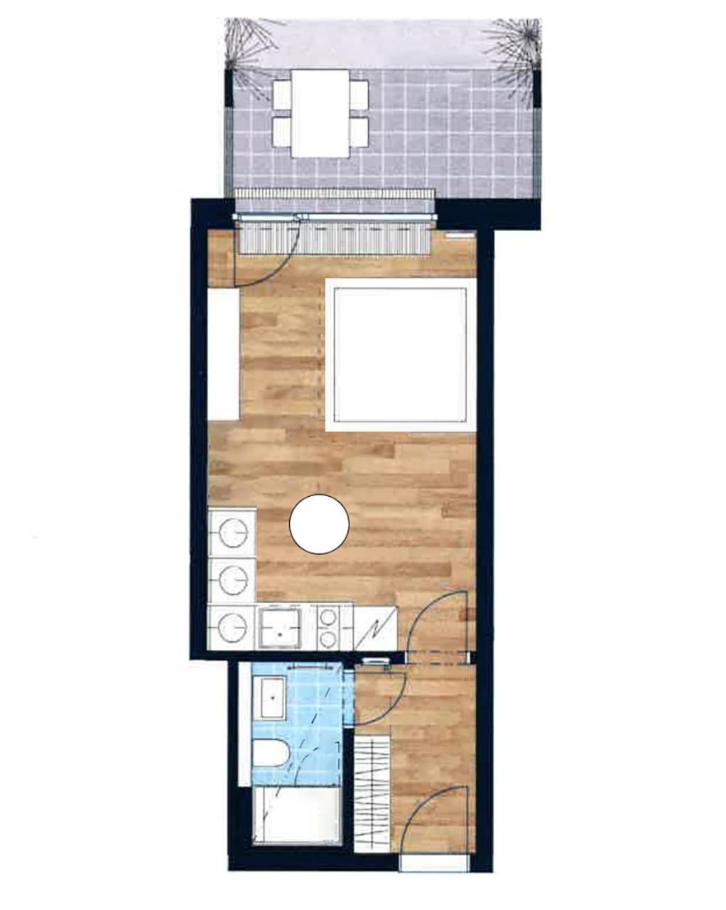 New Studio, King Bed, Free Parking, Terrace