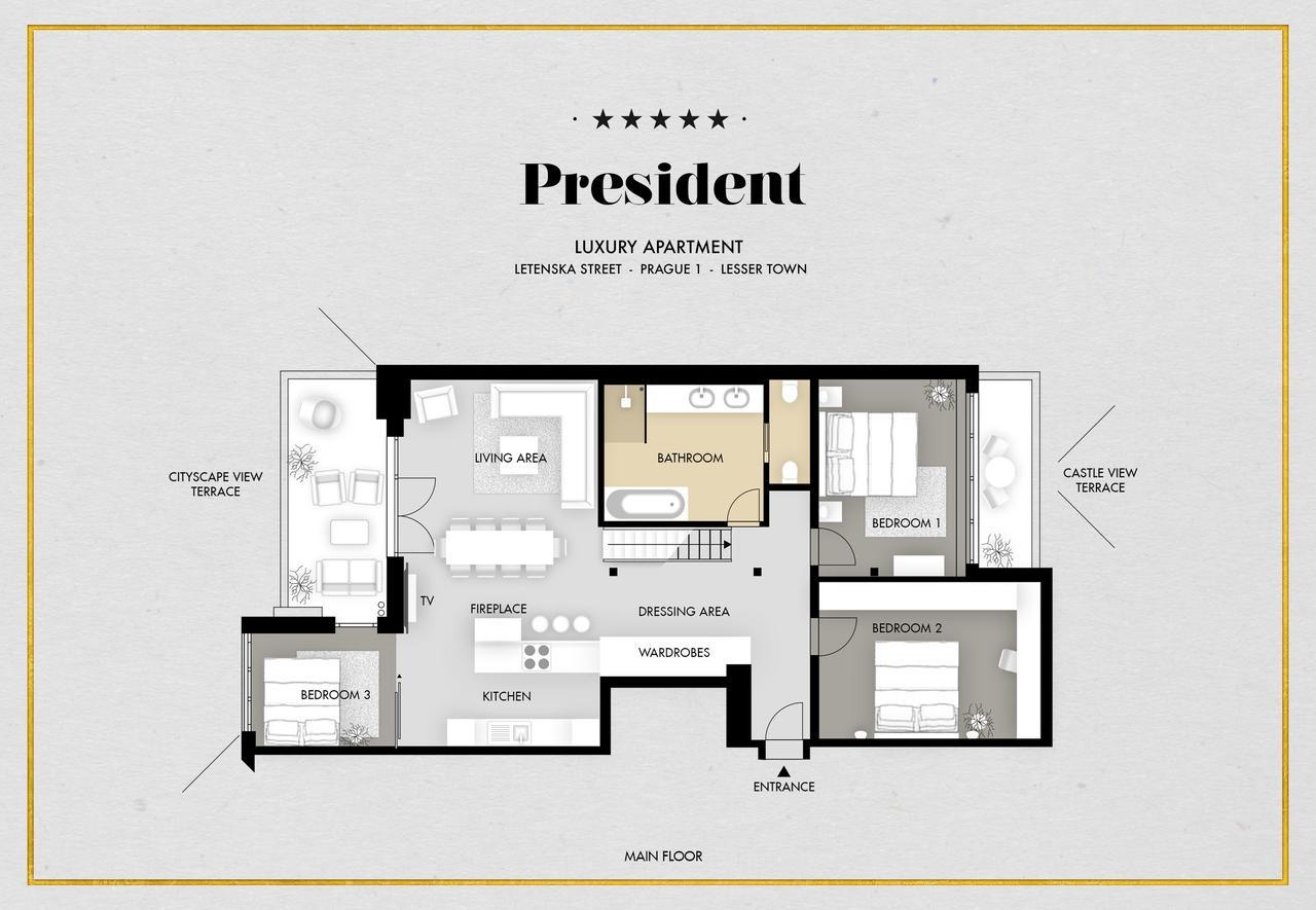 Apartment President By Castle, Views Prague