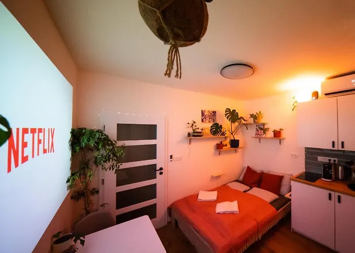 Maly Utulny Byt S Balkonem A Projektorem