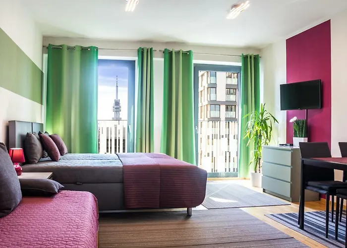 Prague Apartment In Residential Tower - Parking