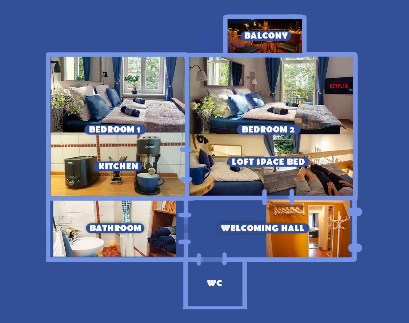 Triple King Size Balcony Apartment Prag